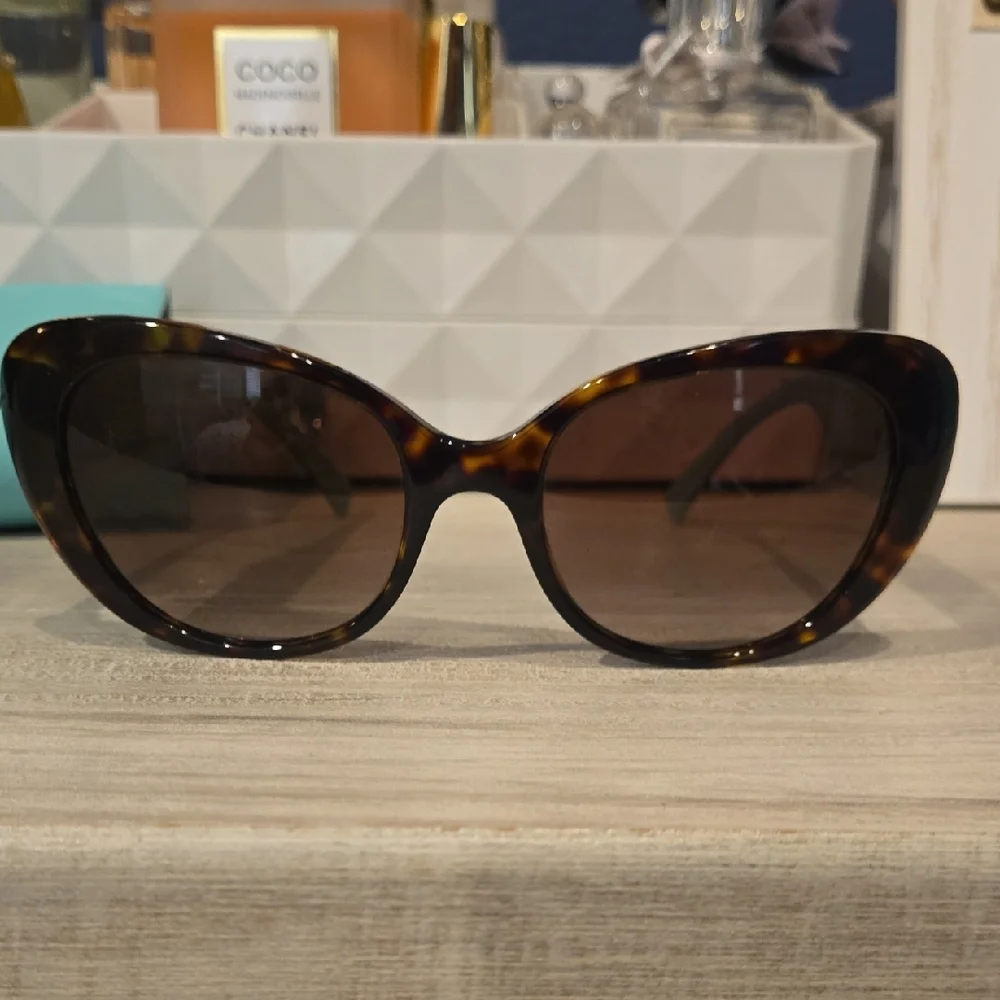 Tiffany & Co. Dark Brown Sunglasses with Turquoise Case - Picture 2 of 16